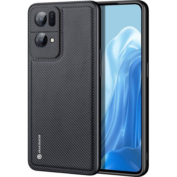 Dux Ducis Dux Ducis Fino etui pokrowiec pokryty nylonowym materiałem Oppo Reno7 Pro 5G czarny