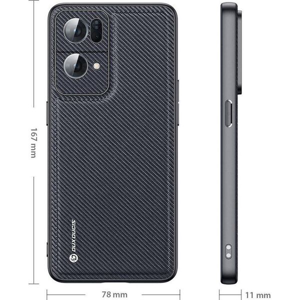 Dux Ducis Dux Ducis Fino etui pokrowiec pokryty nylonowym materiałem Oppo Reno7 Pro 5G czarny