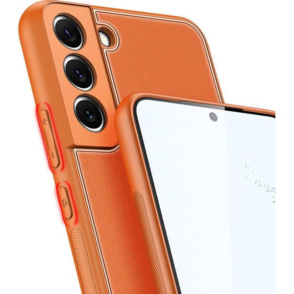 Dux Ducis Dux Ducis Yolo eleganckie etui pokrowiec ze skóry ekologicznej Samsung Galaxy S22+ (S22 Plus) pomarańczowy