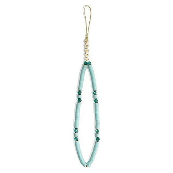 Guess Guess zawieszka GUSTPEARP Phone Strap niebieski/blue Heishi Beads
