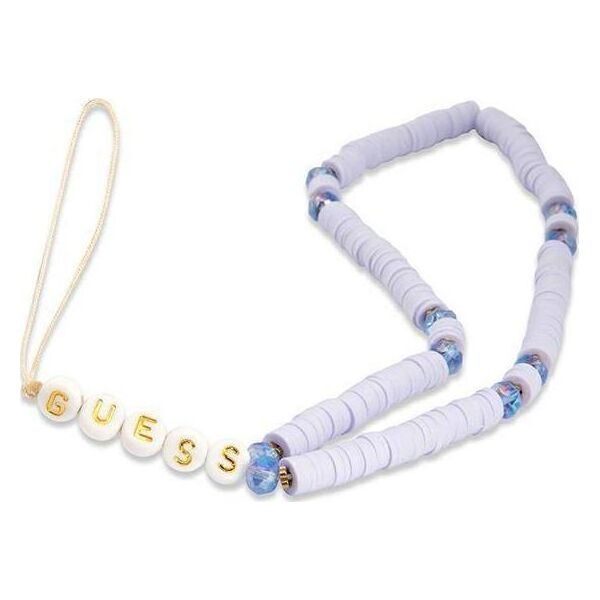Guess Guess zawieszka GUSTPEARU Phone Strap lilak/lilac Heishi Beads