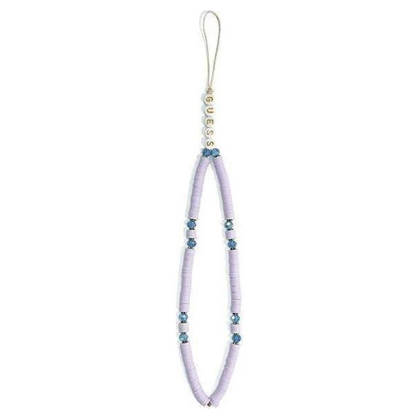 Guess Guess zawieszka GUSTPEARU Phone Strap lilak/lilac Heishi Beads