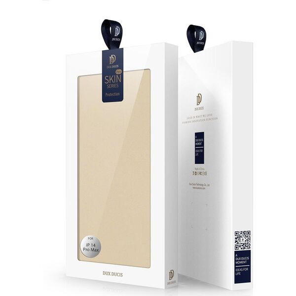 Dux Ducis Dux Ducis Skin Pro kabura etui pokrowiec z klapką iPhone 14 Pro Max złoty