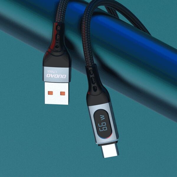 Kabel USB Dudao USB-A - USB-C 1 m Czarny (6973687243678)
