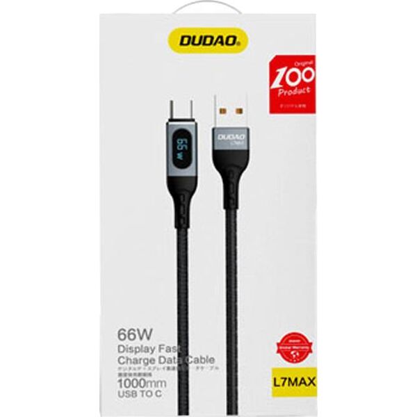 Kabel USB Dudao USB-A - USB-C 1 m Czarny (6973687243678)