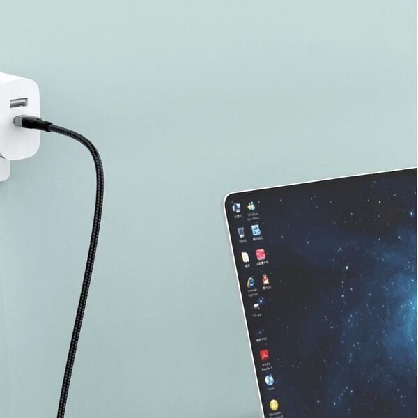 Kabel USB Dudao USB-A - USB-C 1 m Czarny (6973687243678)