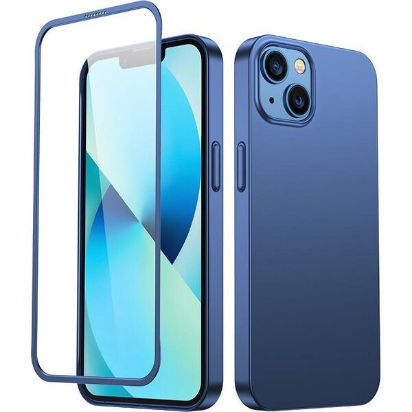 Joyroom Joyroom 360 Full Case etui pokrowiec do iPhone 13 obudowa na tył i przód + szkło hartowane niebieski (JR-BP927 blue)