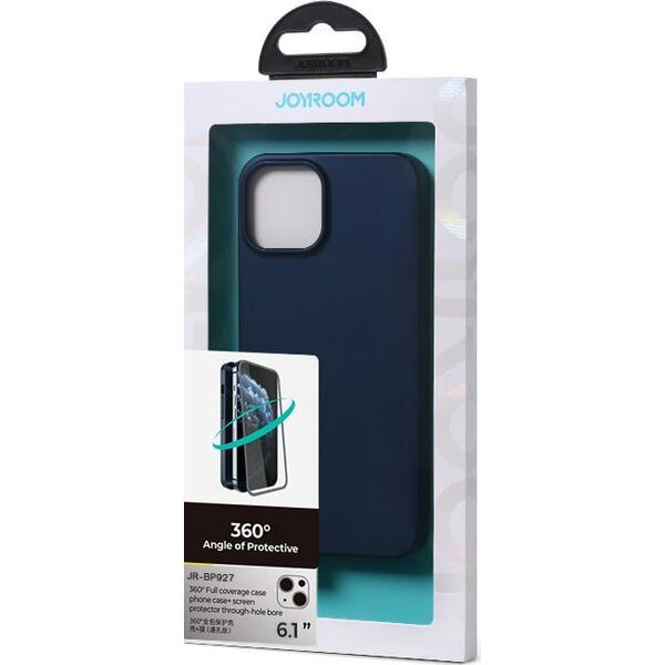 Joyroom Joyroom 360 Full Case etui pokrowiec do iPhone 13 obudowa na tył i przód + szkło hartowane niebieski (JR-BP927 blue)
