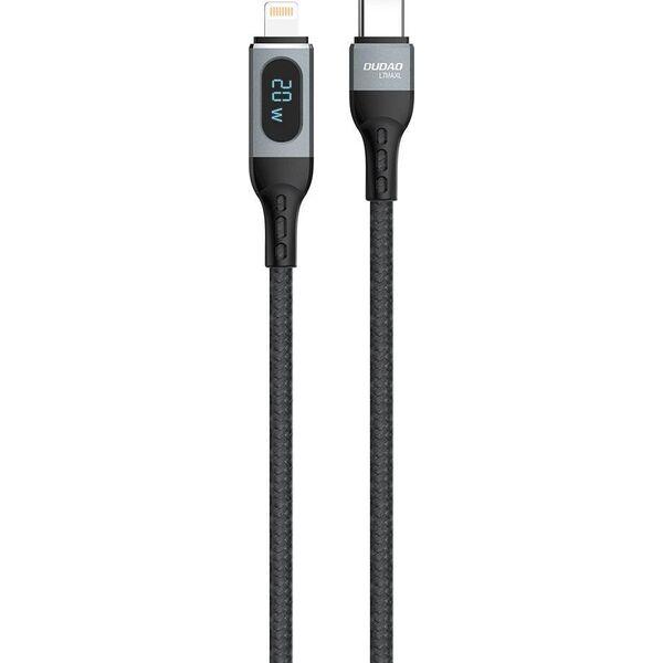 Kabel USB Dudao USB-C - Lightning Czarny (6973687243692)