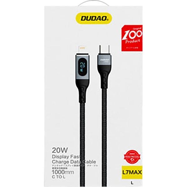 Kabel USB Dudao USB-C - Lightning Czarny (6973687243692)