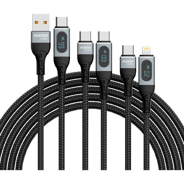 Kabel USB Dudao USB-C - Lightning Czarny (6973687243692)