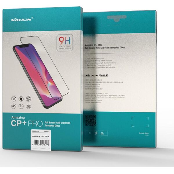 Nillkin Nillkin CP+PRO ultracienkie szkło hartowane na cały ekran z ramką 0,2 mm 9H OnePlus Ace czarny