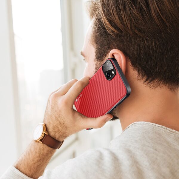 Dux Ducis Dux Ducis Fino etui pokrowiec pokryty nylonowym materiałem iPhone 14 Max czerwony