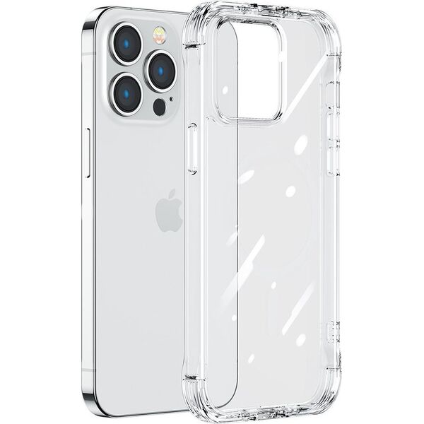 Joyroom Joyroom Defender Series etui pokrowiec do iPhone 14 pancerna obudowa z haczykami podstawką przezroczysty (JR-14H1)