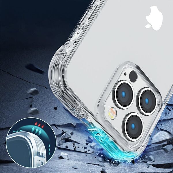 Joyroom Joyroom Defender Series etui pokrowiec do iPhone 14 pancerna obudowa z haczykami podstawką przezroczysty (JR-14H1)