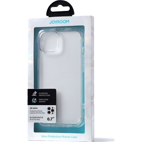 Joyroom Joyroom Defender Series etui pokrowiec do iPhone 14 Pro Max pancerna obudowa z haczykami podstawką przezroczysty (JR-14H4)