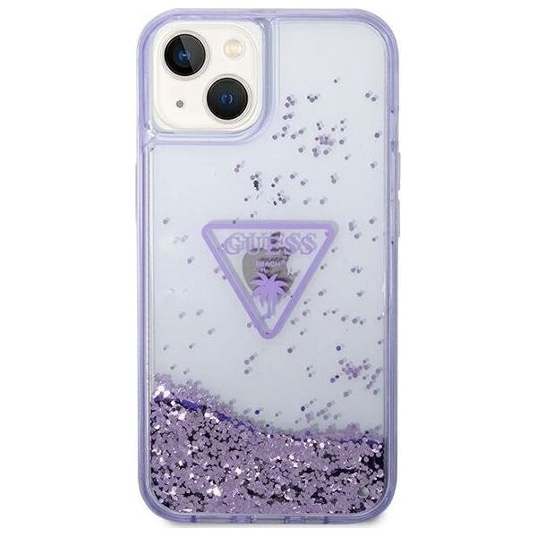 Guess Etui Guess GUHCP14MLFCTPU Apple iPhone 14 Plus fioletowy/purple hardcase Liquid Glitter Palm Collection