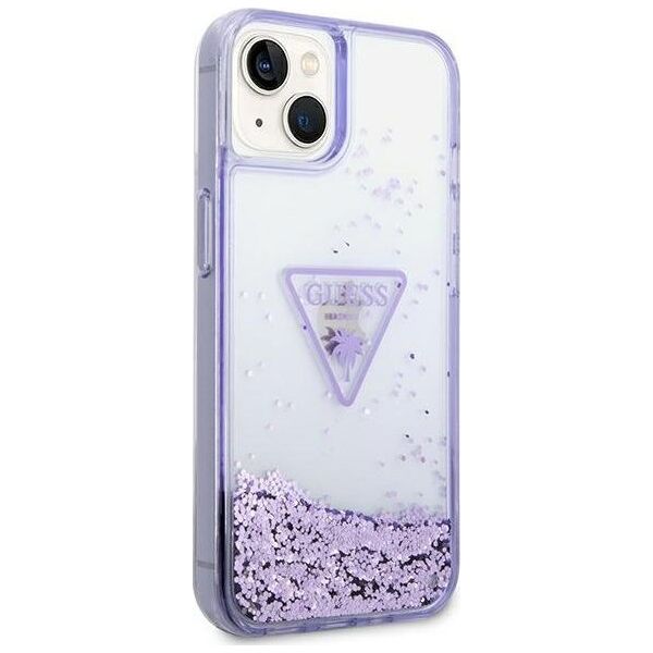 Guess Etui Guess GUHCP14MLFCTPU Apple iPhone 14 Plus fioletowy/purple hardcase Liquid Glitter Palm Collection