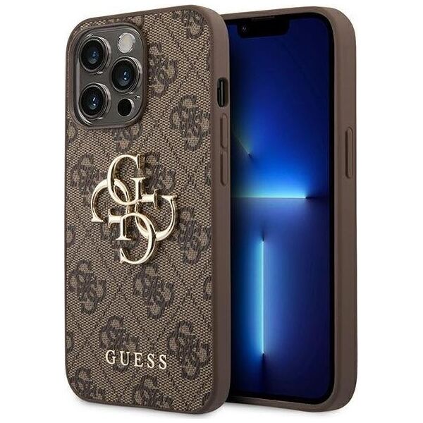 Guess Guess 4G Big Metal Logo - Etui iPhone 14 Pro (brązowy)
