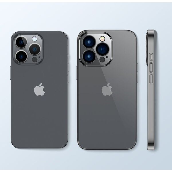 Joyroom Joyroom 14Q Case etui do iPhone 14 Plus obudowa pokrowiec z metaliczną ramką czarny (JR-14Q3-black)