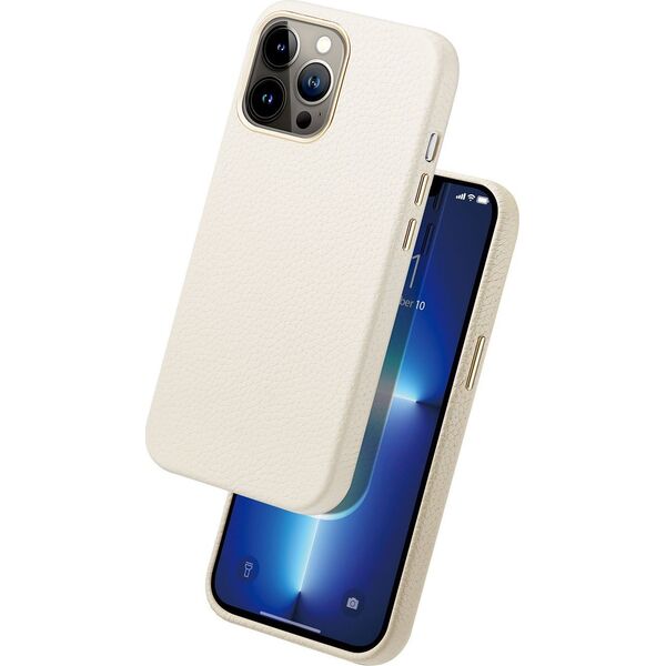 Dux Ducis Dux Ducis Roma skórzane etui do iPhone 13 Pro Max elegancki pokrowiec z naturalnej skóry biały