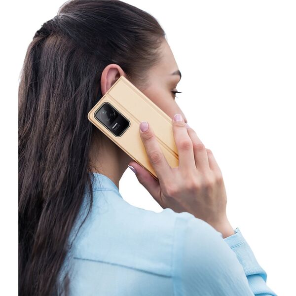 Dux Ducis Dux Ducis Skin Pro kabura etui pokrowiec z klapką Xiaomi Poco F4 5G złoty