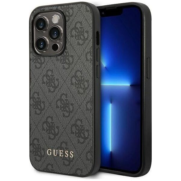 Guess Guess 4G Metal Gold Logo - Etui iPhone 14 Pro Max (szary)