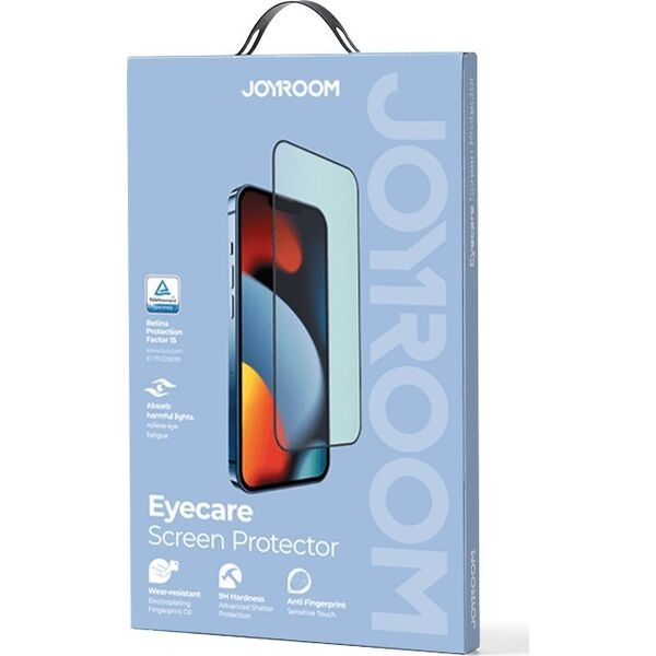 Joyroom Joyroom Knight zielone szkło do iPhone 14 Pro Max z filtrem Anti Blue Light na cały ekran (JR-G04)