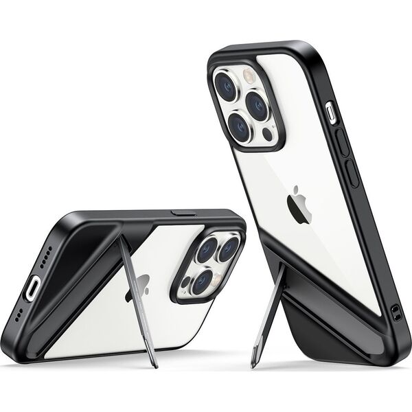 Ugreen Ugreen LP635 Kickstand Protective Case sztywne etui z żelową ramką i wbudowaną podstawką do iPhone 14 Pro czarny (90926)