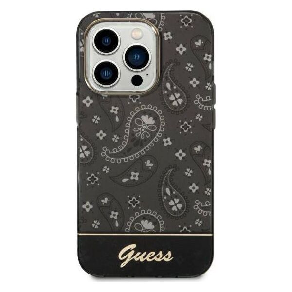 Guess Etui Guess do iPhone 14 Pro 6,1" czarny/black hardcase Bandana Paisley