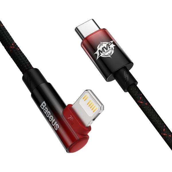 Kabel USB Baseus USB-C - Lightning 1 m Czarno-czerwony (BSU3619)