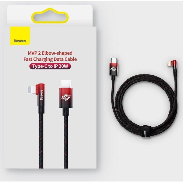 Kabel USB Baseus USB-C - Lightning 1 m Czarno-czerwony (BSU3619)