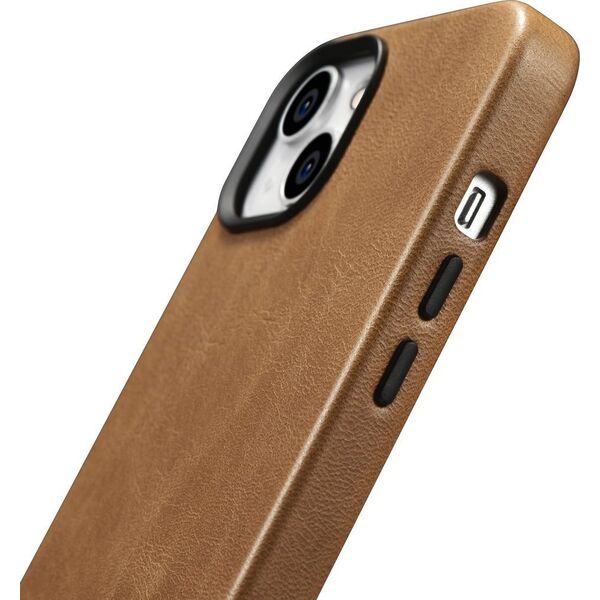 iCarer iCarer Oil Wax Premium Leather Case skórzane etui iPhone 14 magnetyczne z MagSafe brązowy (WMI14220701-TN)