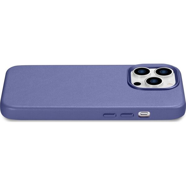 iCarer iCarer Case Leather pokrowiec etui z naturalnej skóry do iPhone 14 Pro Max jasnofioletowy (WMI14220708-LP) (kompatybilne z MagSafe)