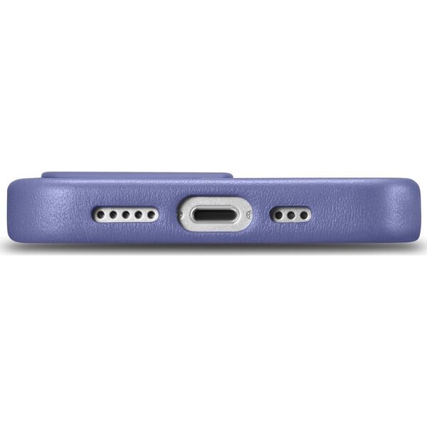 iCarer iCarer Case Leather pokrowiec etui z naturalnej skóry do iPhone 14 Pro Max jasnofioletowy (WMI14220708-LP) (kompatybilne z MagSafe)