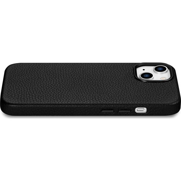 iCarer iCarer Litchi Premium Leather Case skórzane etui iPhone 14 magnetyczne z MagSafe czarny (WMI14220709-BK)