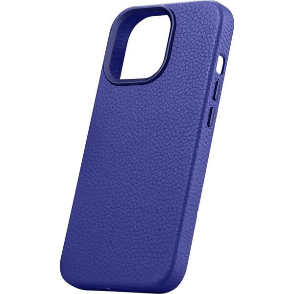 iCarer iCarer Litchi Premium Leather Case skórzane etui iPhone 14 Pro magnetyczne z MagSafe ciemnoniebieski (WMI14220710-DB)