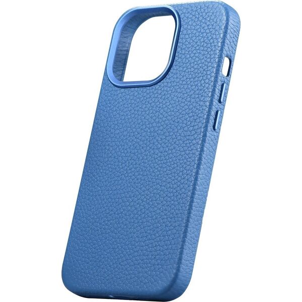 iCarer iCarer Litchi Premium Leather Case skórzane etui iPhone 14 Pro Max magnetyczne z MagSafe jasnoniebieski (WMI14220712-LB)