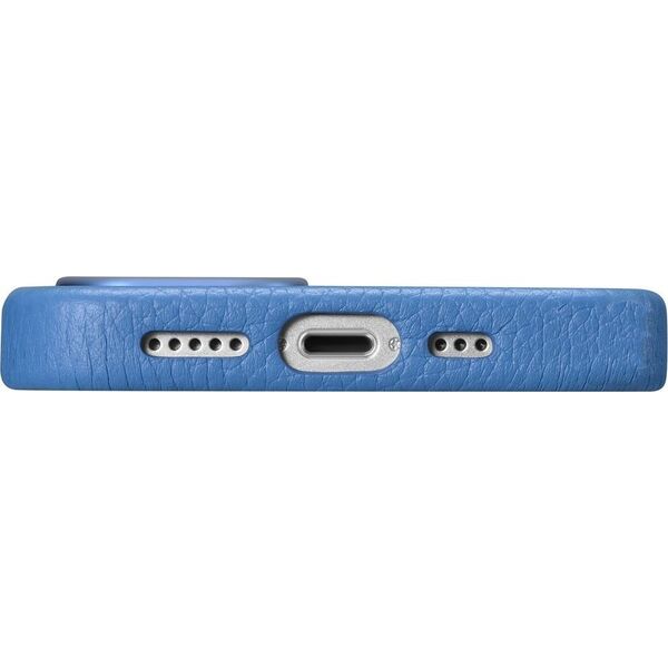 iCarer iCarer Litchi Premium Leather Case skórzane etui iPhone 14 Pro Max magnetyczne z MagSafe jasnoniebieski (WMI14220712-LB)