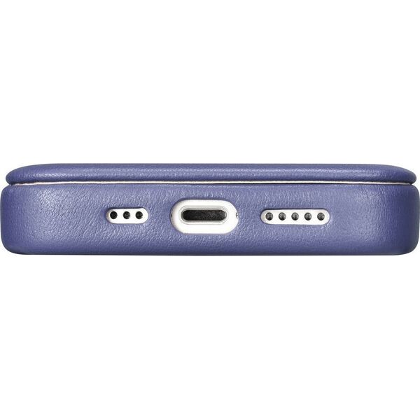 iCarer iCarer CE Premium Leather Folio Case skórzane etui iPhone 14 Pro Max z klapką magnetyczne MagSafe jasnofioletowy (WMI14220716-LP)