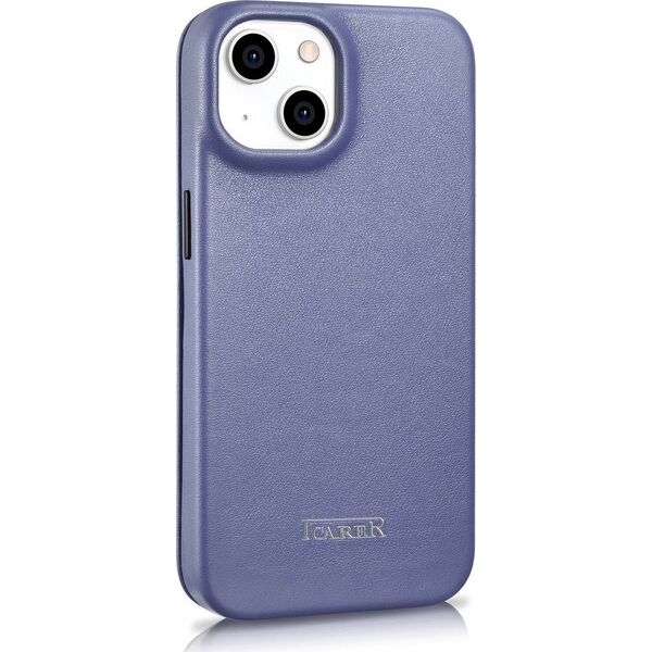 iCarer iCarer CE Premium Leather Folio Case skórzane etui iPhone 14 Plus z klapką magnetyczne MagSafe jasnofioletowy (WMI14220715-LP)