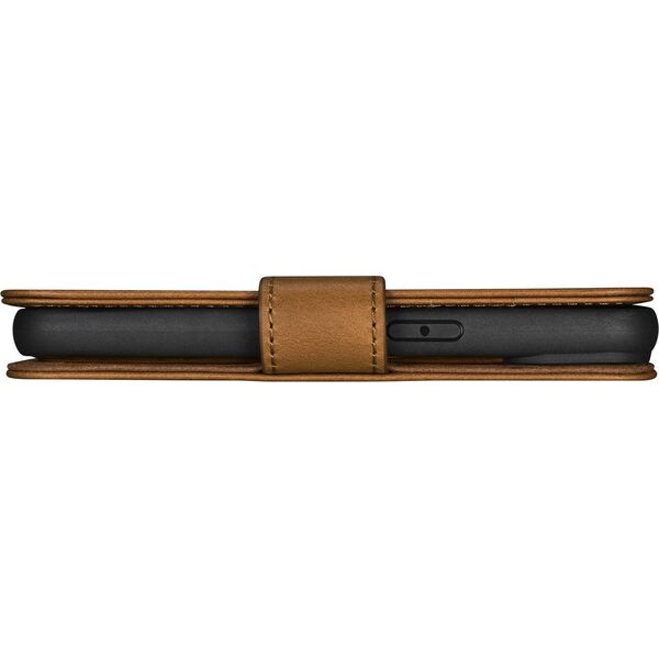 iCarer iCarer Oil Wax Wallet Case 2in1 etui iPhone 14 Plus skórzany pokrowiec z klapką Anti-RFID brązowy (WMI14220723-TN)