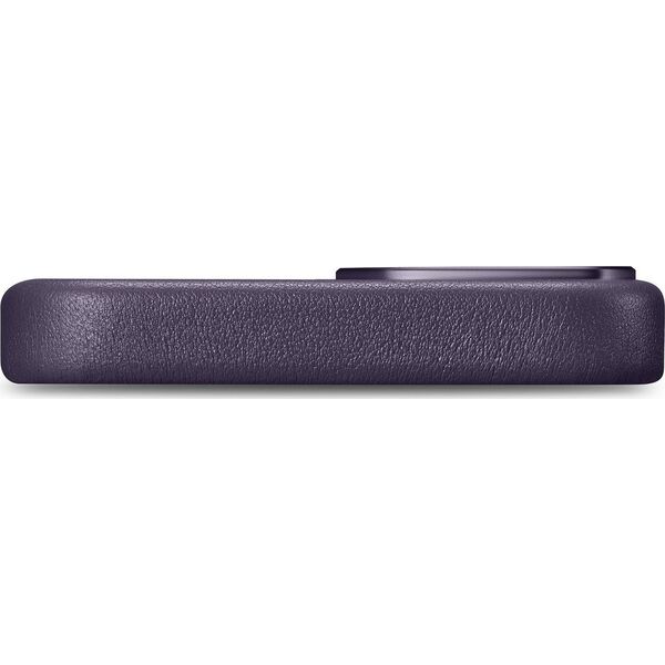 iCarer iCarer Case Leather pokrowiec etui z naturalnej skóry do iPhone 14 Plus ciemnofioletowy (kompatybilne z MagSafe)