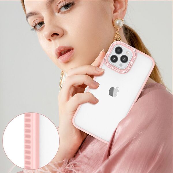 Kingxbar Kingxbar Sparkle Series etui iPhone 13 Pro z kryształami obudowa pokrowiec na tył plecki różowy
