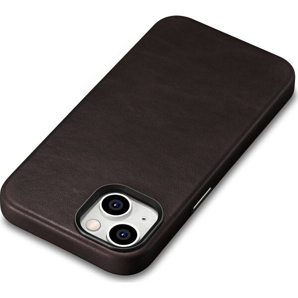 iCarer iCarer Oil Wax Premium Leather Case skórzane etui iPhone 14 magnetyczne z MagSafe brązowy (WMI14220701-BN)