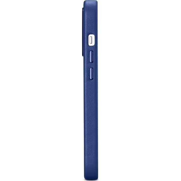 iCarer iCarer Case Leather pokrowiec etui z naturalnej skóry do iPhone 14 Pro Max niebieski (WMI14220708-BU) (kompatybilne z MagSafe)