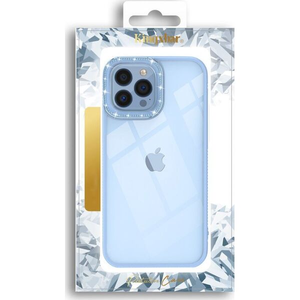Kingxbar Kingxbar Sparkle Series etui iPhone 13 Pro Max z kryształami obudowa pokrowiec na tył plecki niebieski