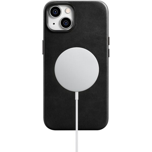 iCarer iCarer Oil Wax Premium Leather Case skórzane etui iPhone 14 magnetyczne z MagSafe czarny (WMI14220701-BK)
