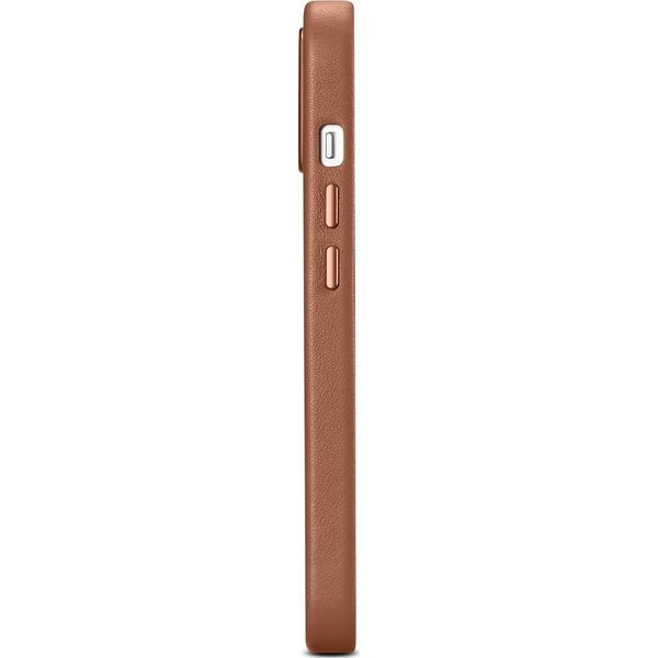 iCarer iCarer Case Leather pokrowiec etui z naturalnej skóry do iPhone 14 brązowy (WMI14220705-BN) (kompatybilne z MagSafe)