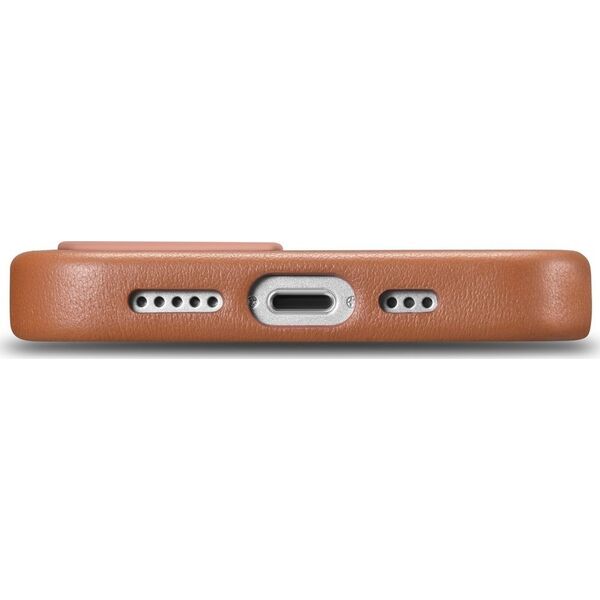 iCarer iCarer Case Leather pokrowiec etui z naturalnej skóry do iPhone 14 brązowy (WMI14220705-BN) (kompatybilne z MagSafe)